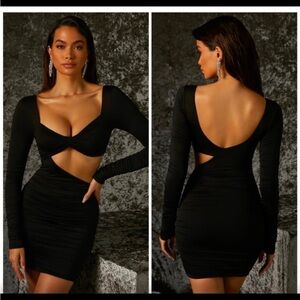 Elegant Black Cutout Dress